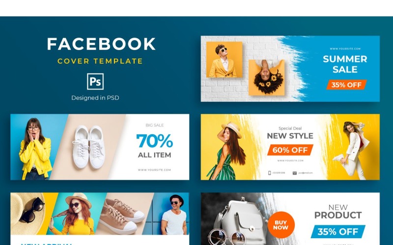 Download Шаблон для соцсетей "Facebook Template Fashion Sale for Social Media" / Facebook Template Fashion Sale for Social Media - Шаблон для соцсетей на тему графика adobe photoshop,brand,business,cover,facebook,information,product,profile,promotions,services,share,social media,template,trending,website