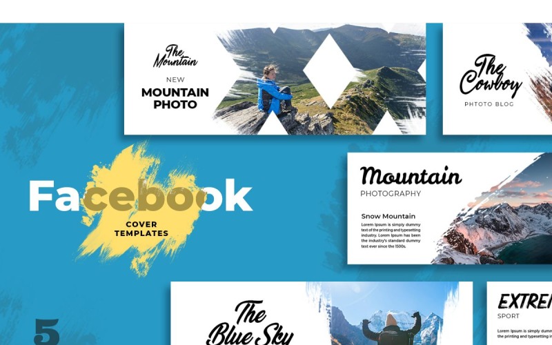Facebook Template Mountain Photo for Social Media