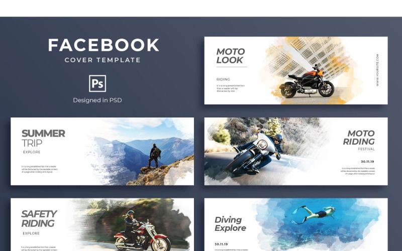 Download Шаблон для соцсетей "Facebook Template Trip for Social Media" / Facebook Template Trip for Social Media - Шаблон для соцсетей на тему графика adobe photoshop,brand,business,cover,facebook,information,product,profile,promotions,services,share,social media,template,trending,website