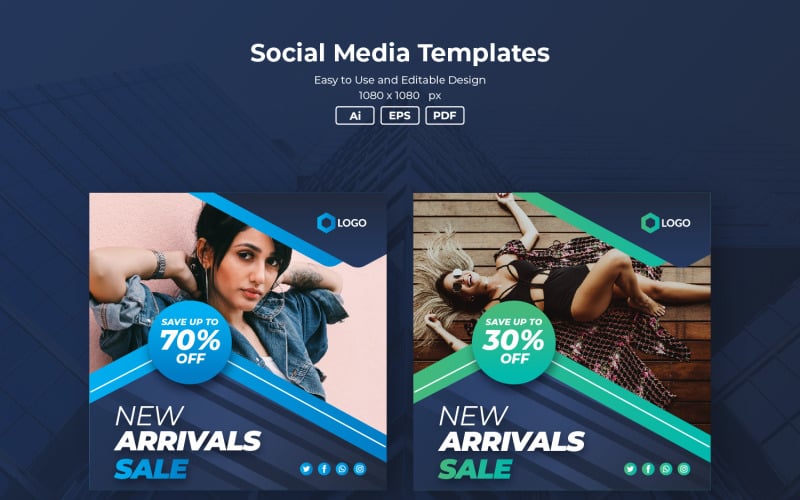 Download Шаблон для соцсетей "Creative Pack Banners Social Media Template" / Creative Pack Banners Social Media Template - Шаблон для соцсетей на тему графика social media banners,social,media,banners,shop,instagram,creative,colored,vector,post,modern,fashion,template,blogger