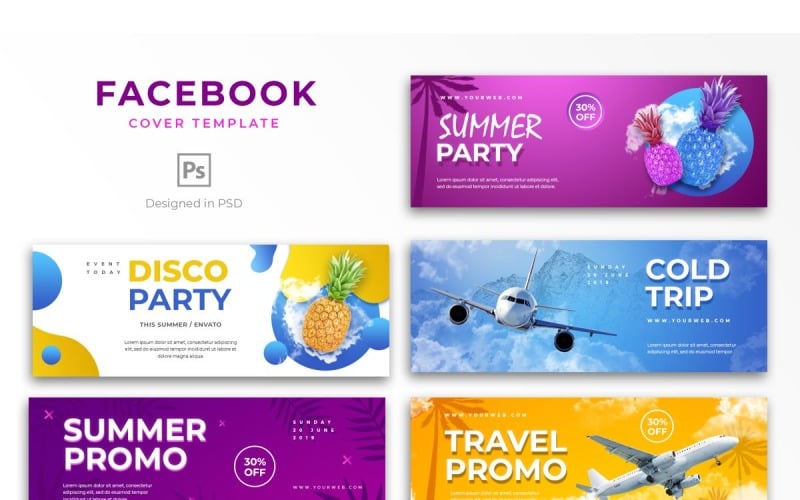 Download Шаблон для соцсетей "Facebook Template Summer party for Social Media" / Facebook Template Summer party for Social Media - Шаблон для соцсетей на тему графика adobe photoshop,brand,business,cover,facebook,information,product,profile,promotions,services,share,social media,template,trending,website