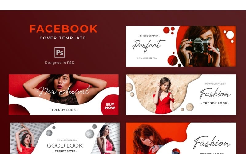 Download Шаблон для соцсетей "Facebook Template Trendy Look for Social Media" / Facebook Template Trendy Look for Social Media - Шаблон для соцсетей на тему графика adobe photoshop,brand,business,cover,facebook,information,product,profile,promotions,services,share,social media,template,trending,website