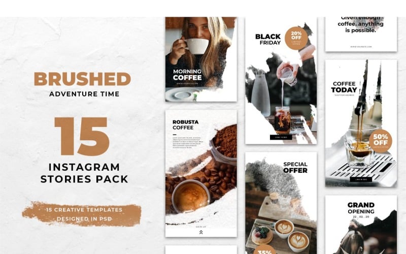 Download Шаблон для соцсетей "Instagram Template Brushed Food for Social Media" / Instagram Template Brushed Food for Social Media - Шаблон для соцсетей на тему графика adobe photoshop,brand,casual,instagram,lifestyle,online,platform,posts,potraits,shop,social media,stories,template,trendy