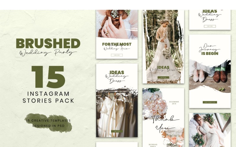 Instagram Template Brushed Wedding Party for Social Media