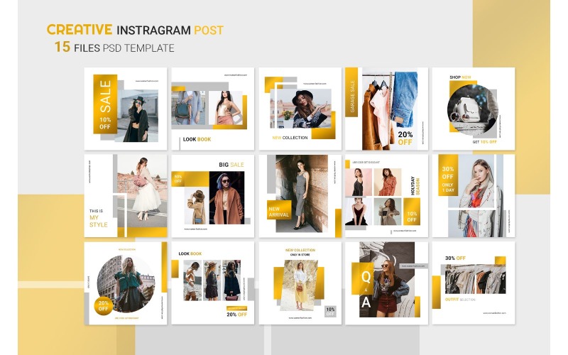 Download Шаблон для соцсетей "Instagram Template Modern Fashion for Social Media" / Instagram Template Modern Fashion for Social Media - Шаблон для соцсетей на тему графика adobe photoshop,brand,casual,instagram,lifestyle,online,platform,posts,potraits,shop,social media,stories,template,trendy