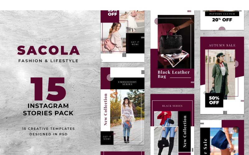Download Шаблон для соцсетей "Instagram Template Sacola for Social Media" / Instagram Template Sacola for Social Media - Шаблон для соцсетей на тему графика adobe photoshop,brand,casual,instagram,lifestyle,online,platform,posts,potraits,shop,social media,stories,template,trendy