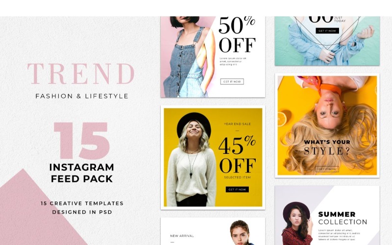 Download Шаблон для соцсетей "Instagram Template Trend for Social Media" / Instagram Template Trend for Social Media - Шаблон для соцсетей на тему графика adobe photoshop,brand,casual,instagram,lifestyle,online,platform,posts,potraits,shop,social media,stories,template,trendy