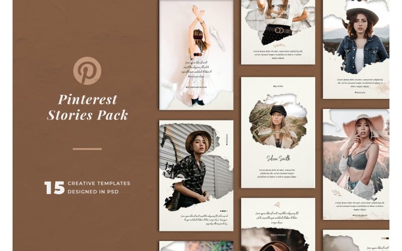 Download Шаблон для соцсетей "Pinterest Brown Cloth Social Media Template" / Pinterest Brown Cloth Social Media Template - Шаблон для соцсетей на тему графика adobe photoshop,branding,business,creativities,elements,information,interface,lifestyle,mobile,mockup,pinterest,social,media,template,trendy