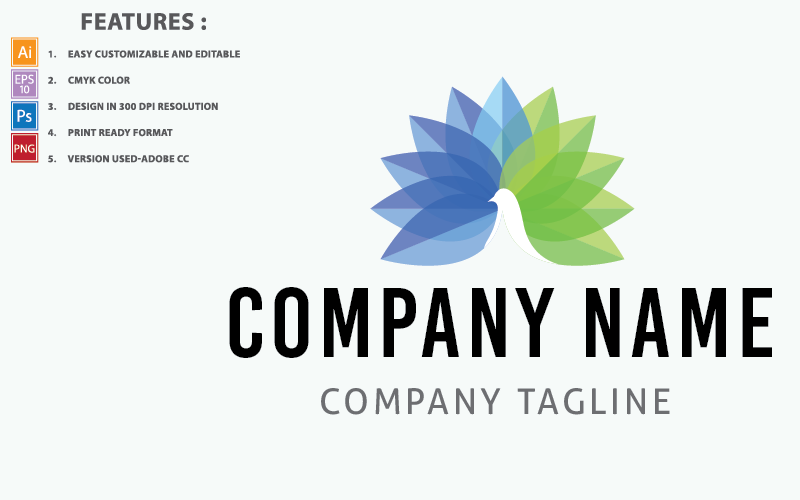 Download Шаблон логотипа "Colorful Lotus With Bird Vector Design Logo Template" / Colorful Lotus With Bird Vector Design Logo Template - Шаблон логотипа на тему графика bird,animal,wings,illustration,silhouette,flying,vector,logo,design,icon,symbol,abstract,element,concept,template,dove,wing,creative,pigeon,graphic