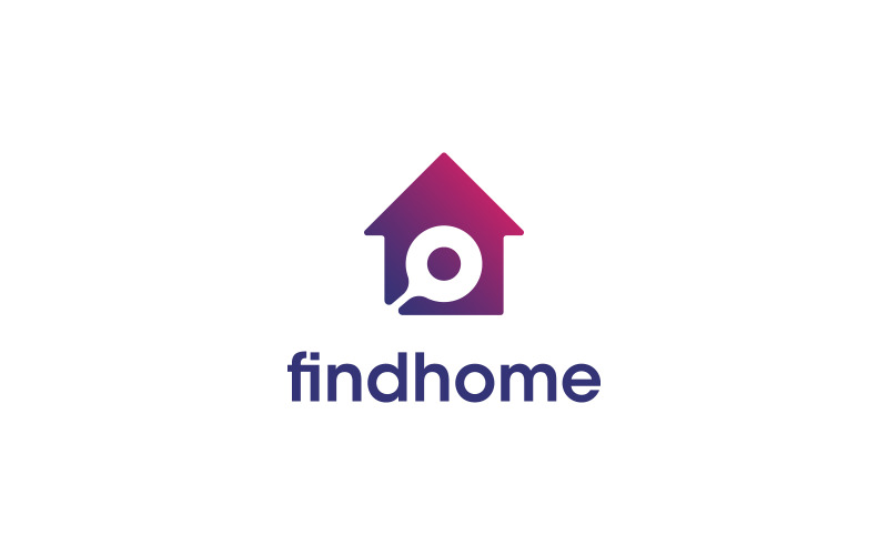 Download Шаблон логотипа "Find home Logo Template with Gradient color" / Find home Logo Template with Gradient color - Шаблон логотипа на тему графика find,home,home logo,house,business,building,creative,simple,gradient,living
