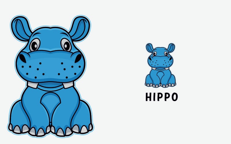 Download Шаблон логотипа "Hippo Logo Template" / Hippo Logo Template - Шаблон логотипа на тему графика character,graphic,illustration,logo,mascot,logomascot,vector,animal,cute,hippo,cartoon,brand,design,template,colorful