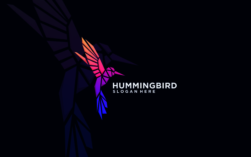 Modèle de logo coloré de colibri