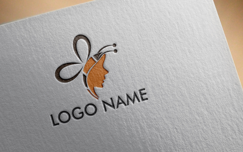 Modèle de logo plat Ladyng