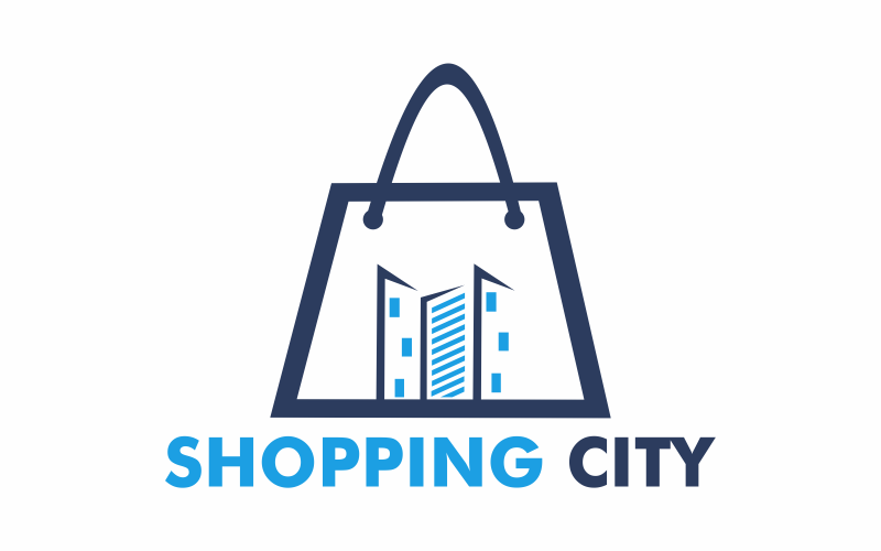 modello gratuito di logo della città dello shopping