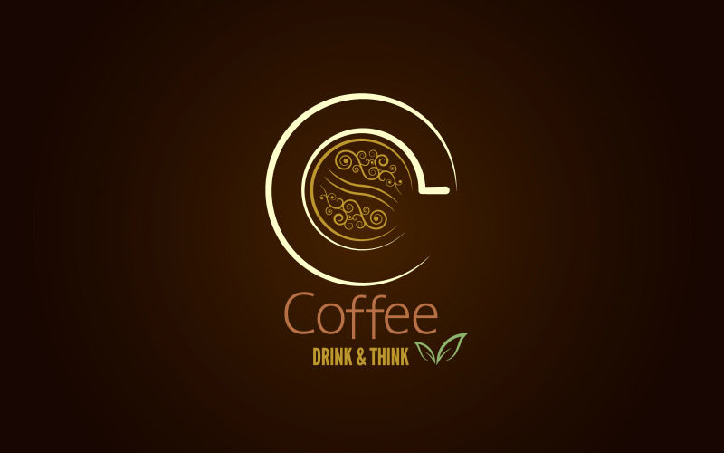Návrh nabídky konceptu šálek kávy. Logo šablona