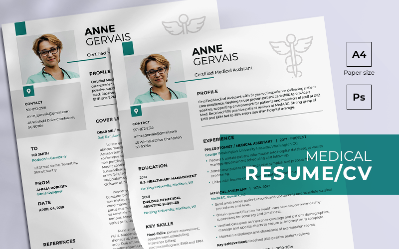 Plantilla de currículum médico gratis