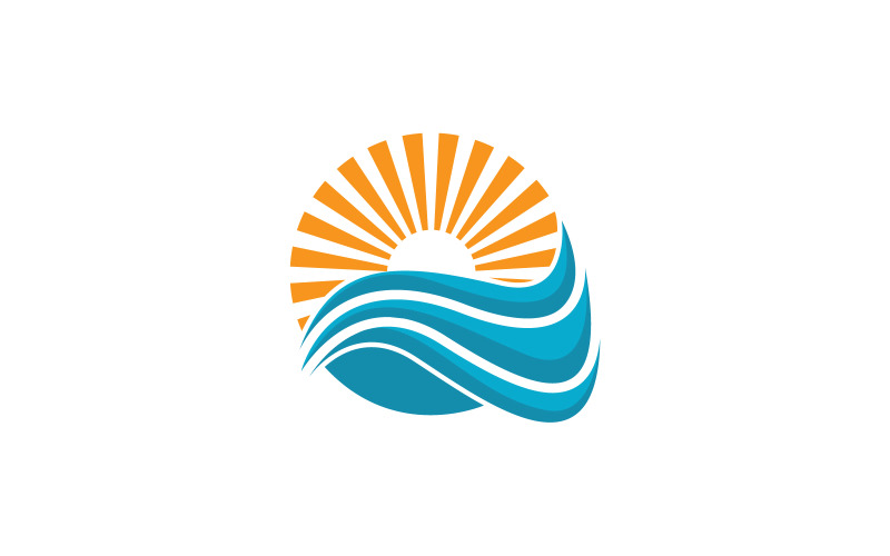 Download Шаблон логотипа "Sun Logo Template" / Sun Logo Template - Шаблон логотипа на тему графика abstract waves,beach resort,beauty business,earth,eco,energy,financial,fuel,horizont logo,hotel group,hybrid,investment,natural sea,nature,ocean,professional,ray,shine,solar energy,studio