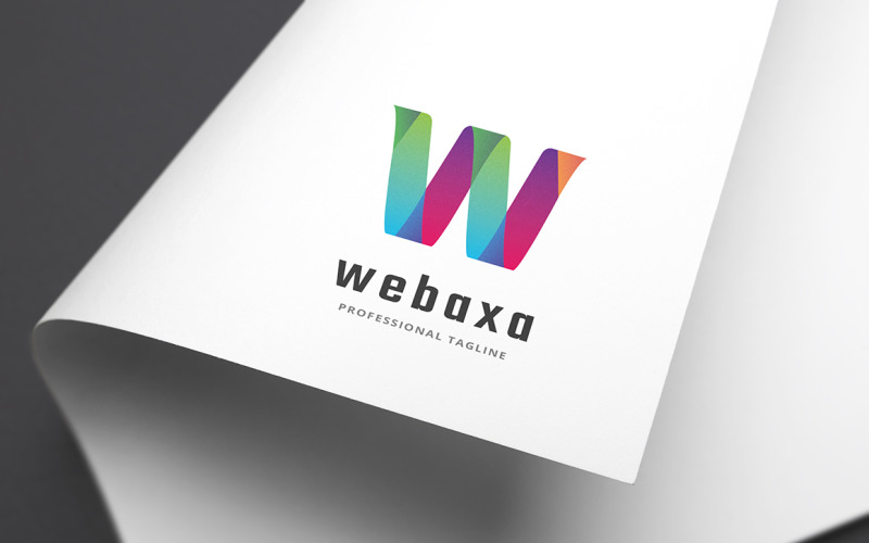 Webaxa brev W logotyp mall