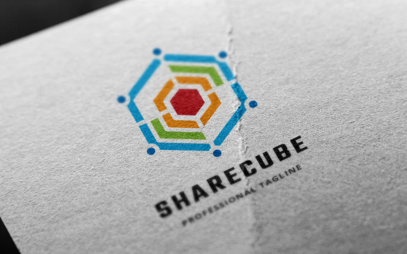 Compartir plantilla de logotipo de cubo