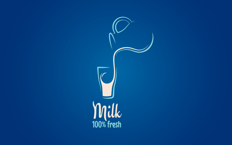 Milch Design Hintergrund. Logo-Vorlage