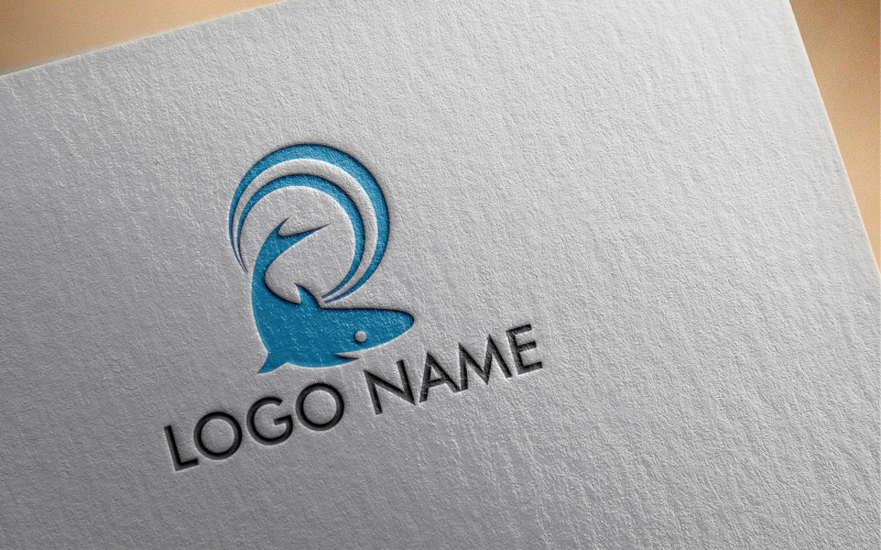 Modello di logo astratto di pesce