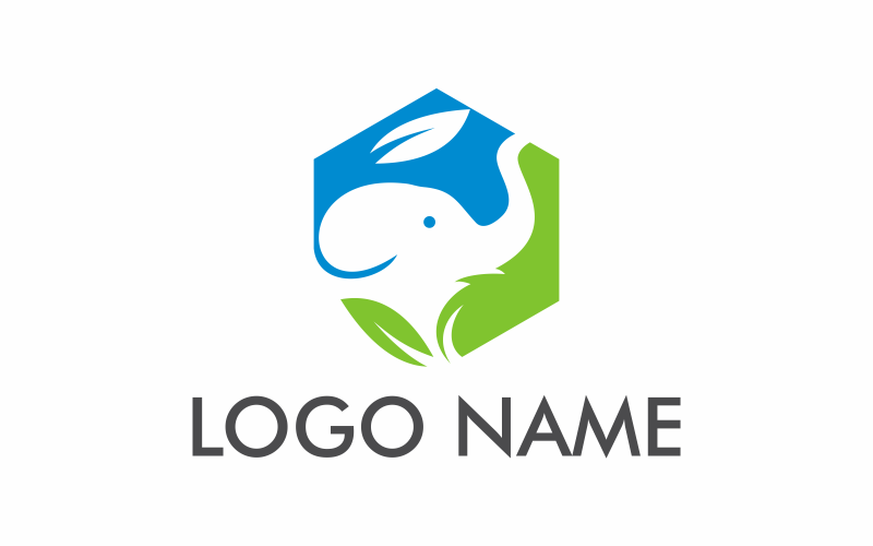 Modello di logo di elefante verde