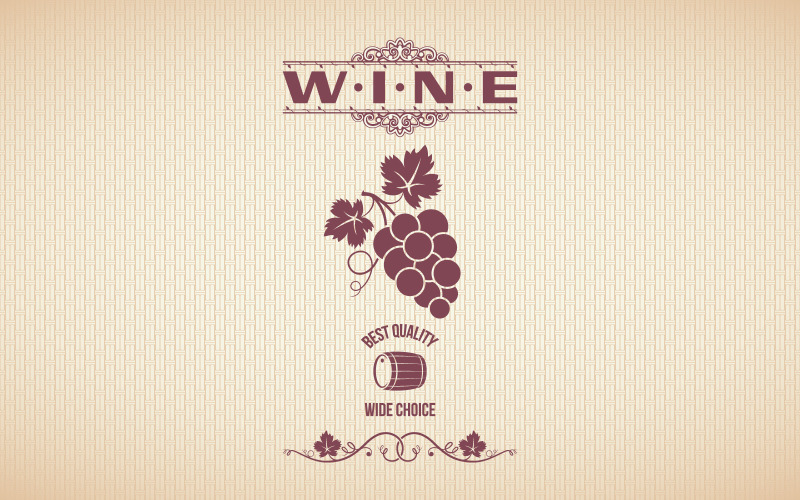 酿酒葡萄复古背景徽标模板