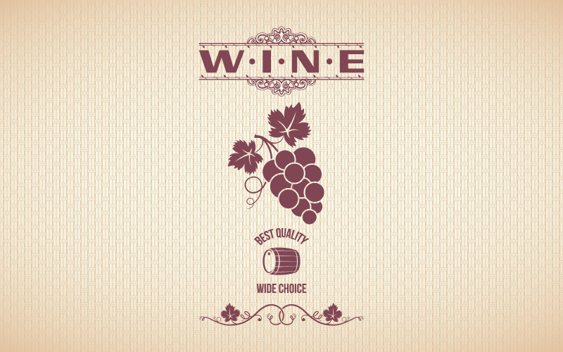 Wino Winogrona Vintage Tło Logo Szablon