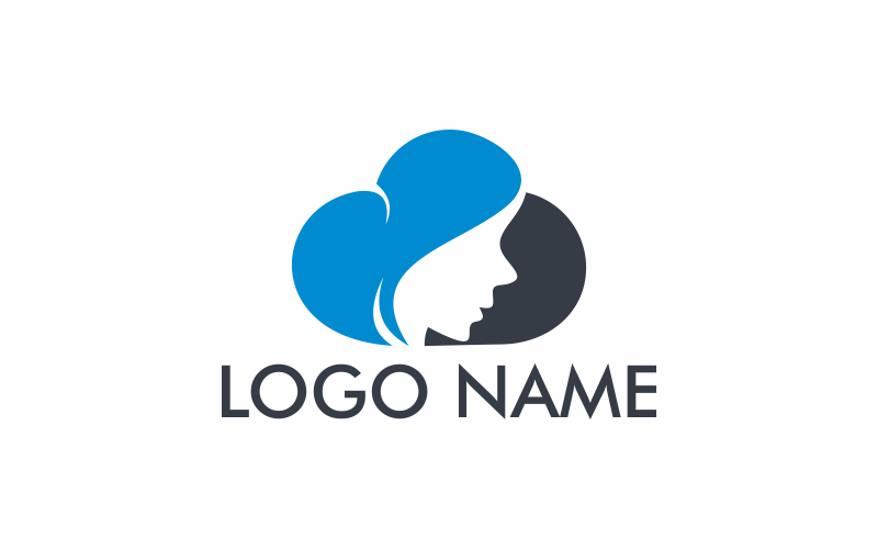 Žena Cloud Logo šablona