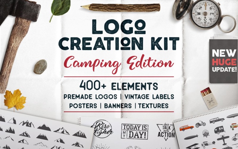 Creation Kit - Camping Bundle Edition. Modello di logo Dxf di file Cricut