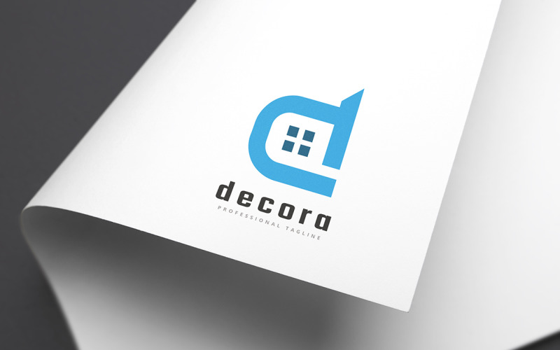 Dekoratif harf D Logo şablonu