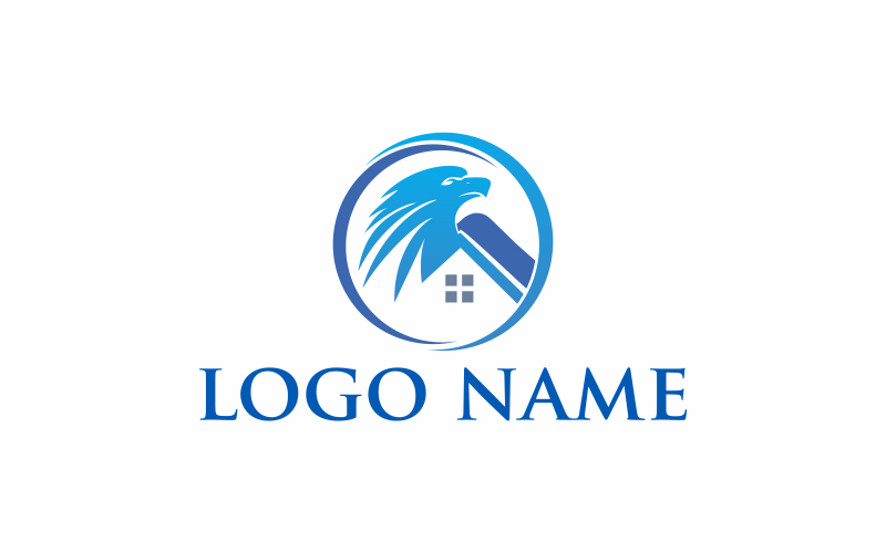 Download Шаблон логотипа "House Eagle Logo Template" / House Eagle Logo Template - Шаблон логотипа на тему графика vector,eagle,house,design,illustration,symbol,emblem,home,icon,element,company,estate,real,concept,logo,abstract,template,graphic,animal