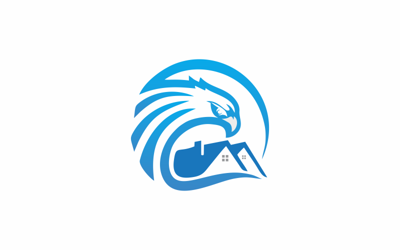 Download Шаблон логотипа "House Eagle Logo Template" / House Eagle Logo Template - Шаблон логотипа на тему графика vector,eagle,house,design,illustration,symbol,emblem,home,icon,element,company,estate,real,concept,logo,abstract,template,graphic,animal
