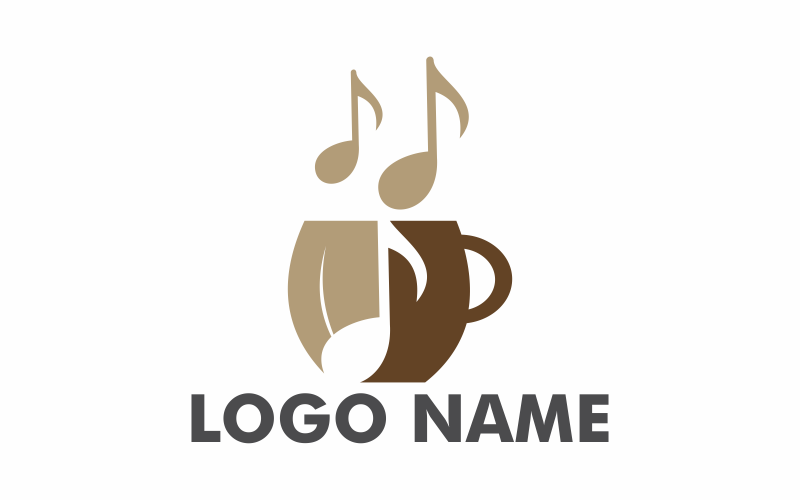 Modèle de logo de café de musique