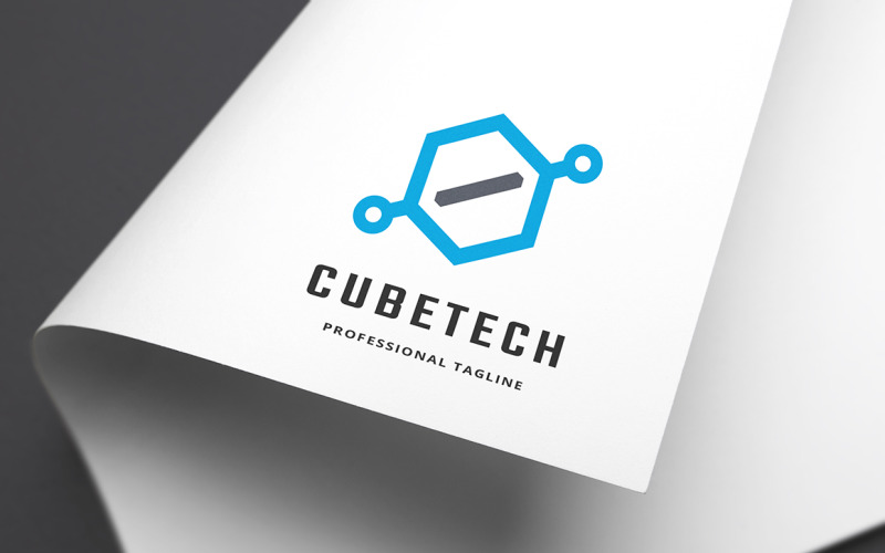 Modello di logo di tecnologia cubo