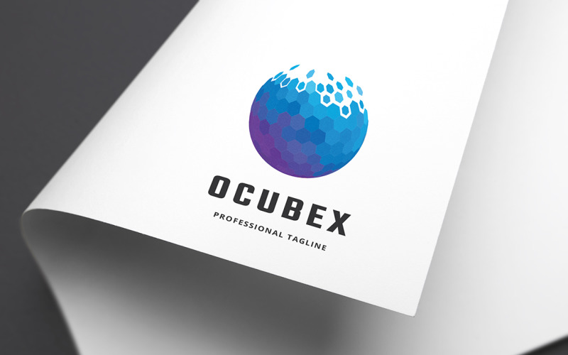 Ocubic піксель лист O шаблон логотипу