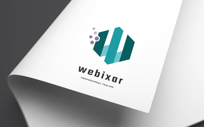 Plantilla de logotipo Webixar letra W