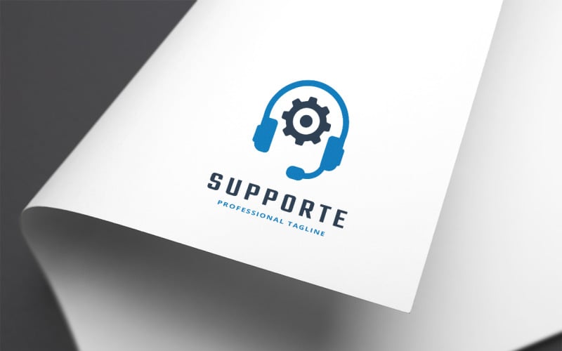 Download Шаблон логотипа "Supporte Logo Template" / Supporte Logo Template - Шаблон логотипа на тему графика assistance,automated,call,call center,communication,communications,computer,contact,customer service,gear,help,help desk,information,laptop,maintenance,mechanic,mechanical,office,operator,pho