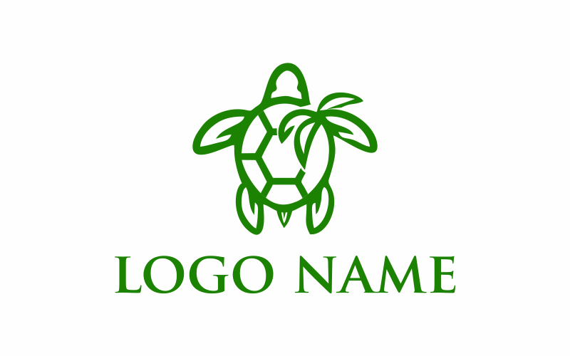 Turtle Palm Logo Template #156002 - TemplateMonster