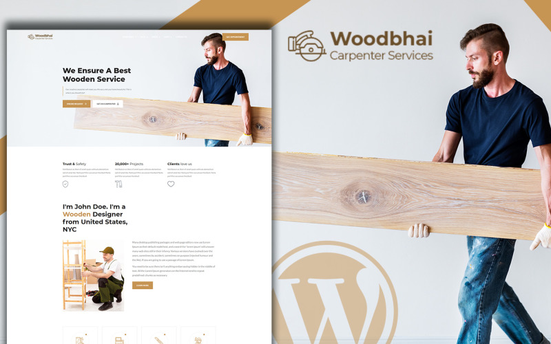 Woodbhai - Carpenter Service und Shop WooCommerce Theme
