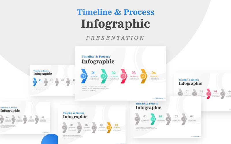 Čtyři obchodní proces infografika prezentace PowerPoint šablony