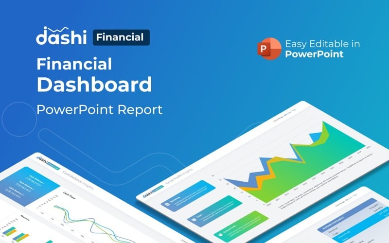Dashi Financial Dashboard Report Presentation PowerPoint-sjabloon