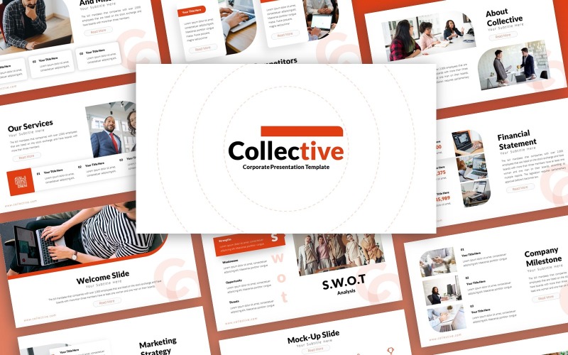 Modèle PowerPoint de présentation d'entreprise collective