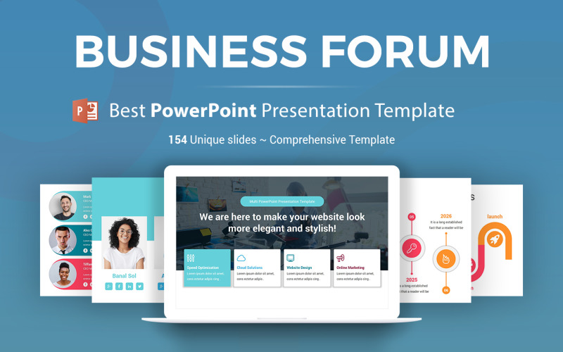 PowerPoint-sjabloon voor zakelijke forumpresentatie