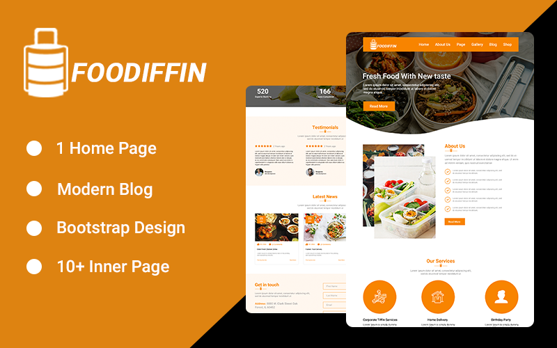 PSD шаблон целевой страницы Tiffin Center