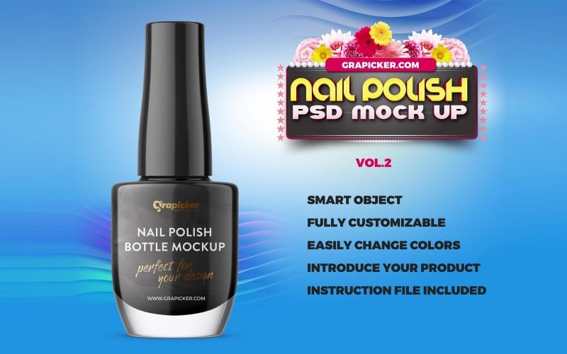 Download Мокап для продукта "Soft Nail Polish Bottle product mockup" / Soft Nail Polish Bottle product mockup - Мокап для продукта на тему графика product,beauty,fashion,mock up,nail,nail polish