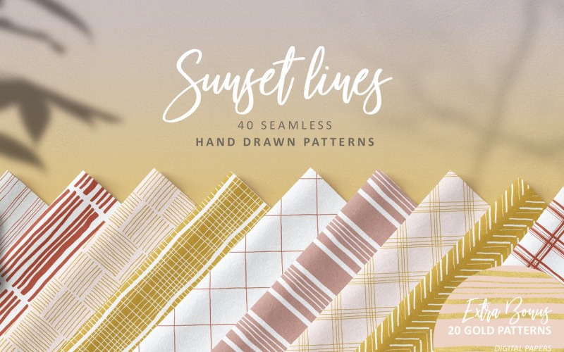 Sunset Lines Hand getrokken patroon