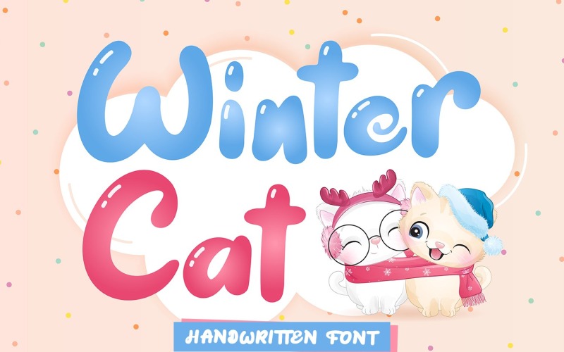Vinterkatt - handskrivet teckensnitt
