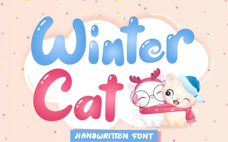 Winter Cat - ručně psané písmo