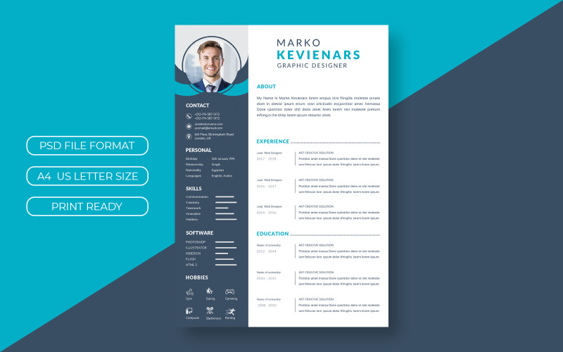 Bellissimo CV - Modello di curriculum a tema elegante ed elegante